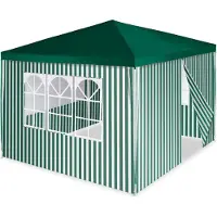 VCM Pavillon | Maße ca. 3x3 m | wasserabweisende 110g / m² PE Plane | Partyzelt | Gartenzelt mit 4 Seitenteile | Grün