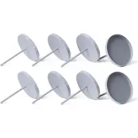 Novaliv 8x Kerzenpick Flach 8 cm GRAU