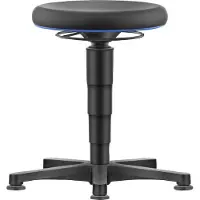 BIMOS Allround Hocker , sitzhöhenverstellbar 560-810 mm, mit Gleiter, SKINTEC-Polster, abwaschbar, extrem robust, Farbring blau
