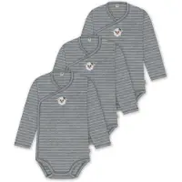 Normani 3er Pack Merino Baby-Body langärmeliger Wickelbody für 0-24 Monate - 9349