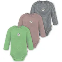 Normani 3er Pack Baby Merino Body Langarm „Auckland" - 9375