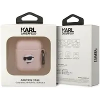 Karl Lagerfeld , AirPods 1/2 Silikonhülle Choupette Head 3D Hochwertig, Rosa