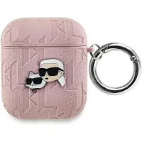 Karl Lagerfeld Kla2Pgkcpp Airpods 1/2 Hülle Rosa Monogramm Karl & Choupette Kopf