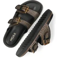 Mexx Damen Pantoletten REILLY PENNY Schwarz Beige Synthetik Größe: 41