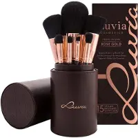 Luvia Cosmetics 15-tlg. Set: Kabuki Schminkpinsel 'Golden Queen' in Braun/Roségold - Vegan