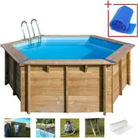 Soukous Holzbecken rund Modell Vanille 2 Ø 400 x 119 cm, Komplettset