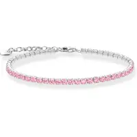 Thomas Sabo Armband "Schmuck Silber 925 Tennisarmband" Gr. 19, bunt (silberfarben, pink, pink), Armbänder, Damen, 19, Silber 925 (recycelt), Armband, mit Zirkonia (synth.)