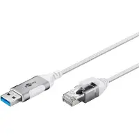 Goobay Ethernet-Kabel USB-A 3.0 auf RJ45, Slim, 3 m