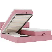 vidaXL Ottoman-Bett mit Matratzen & LEDs Rosa 200x200 cm Samt