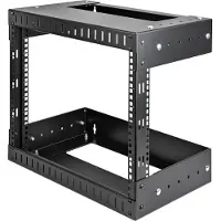StarTech.com .com 8HE 19 Zoll Wand Netzwerk Rack - 2 Pfosten, offener Rahmen mit einstellbare Tiefe(30-50cm) Rack für AV/Daten/IT/Studio Geräete - inkl.Käfigmuttern und Schrauben (RK812WALLOA)