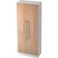 Hjh OFFICE PRO SIGNA G 7100 CE - 5 OH Weiß/Nussbaum Schrank Chromgriff Metall