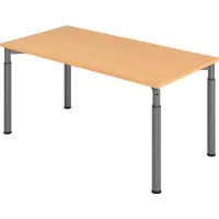 Hjh OFFICE PRO YAMA 16 G | 160x80 - 160 x 80 höhenverstellbar Buche/Graphit