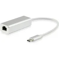 Equip USB Typ C auf RJ45 Gigabit Netwerkadapter, Kabelgebunden, USB Typ-C, Ethernet, 1000 Mbit/s, Silber