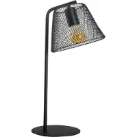 Näve Tischleuchten - Tischleuchte "KORIE" H: 50cm, Tischlampe im Industrial Style, aus Metall und Kunststoff in schwarz, 50 cm hoch, Ø 20 cm, E27-Fassung – Schnurschalter