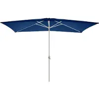 VCM Sonnenschirm eckig | Maße ca. 2x3 m | Schirm mit Kurbel | Rechteckschirm | Sonnenschutz | Blau