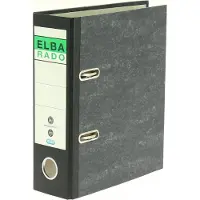 Pierre by Elba Ordner rado DIN A5 hoch, Rückenbreite: 75 mm, schwarz Einband mit Wolkenmarmor-Papier überzogen, gek
