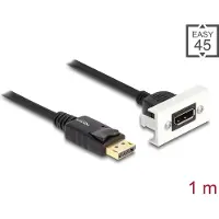 DeLOCK Easy 45 DisplayPort 8K 30 Hz Modul mit Kabelpeitsche, 22,5 x 45 mm, 1 m, DisplayPort, DisplayPort, Weiblich, Männlich, 7680 x 4320 Pixel