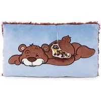 Nici 48788, Blau, Braun, Rechteckig, Plüsch, Polyester, Zierkissen