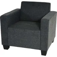 Mendler Sessel Loungesessel Moncalieri, Stoff/Textil anthrazit-grau