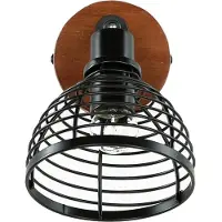 Licht-Erlebnisse Wandlampe verstellbar Holz Metall Retro Design E27 schwenkbar E14 Wandleuchte Spot Strahler