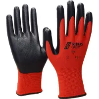 Nitras Handschuhe Nitril Foam Grösse 8 rot/schwarz EN 388 PSA-Kategorie II