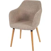 MCW Esszimmerstuhl Vaasa T381, Stuhl Küchenstuhl, Retro 50er Jahre Design Textil, creme/grau, helle Beine