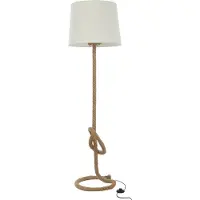 Licht-Erlebnisse Esszimmer Lampe 160cm Modern kunstvoll Säule aus echtem Tau Leinen Schirm maritime Stehleuchte Wohnzimmer