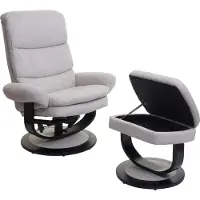 Mendler Relaxsessel MCW-C16, Fernsehsessel TV-Sessel Hocker mit Staufach, MVG- Stoff/Textil creme-beige