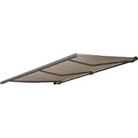 Mendler Elektrische Kassettenmarkise MCW-H27, Markise Vollkassette 6x3m Polyester sand, Rahmen grau