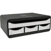 Exacompta TOOLBOX Weiß glossy, Ablagemodul A4+ mit 4 Schubladen (3 klein/1 groß), 27 cm tief, stapelbar, 25 Jahre