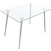 En.casa Glastisch Hyrynsalmi 75x110x70 cm Chromgestell 8mm gehärtetes Glas für 4 Personen