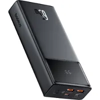 Baseus STAR LORD OVERSEAS EDITION 20.000 MAH DIGITAL DISPLAY POWERBANK 65W-SIYAH, 20000 mAh, Lithium Polymer (LiPo), Schwarz