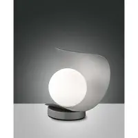 FABAS LUCE LED Tischleuchte Adria 180x140mm 6W Warmweiß Silber dimmbar