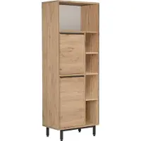 Skye Decor , Hochwertiger Küchenschrank, Walnuss, 60 x 161,6 x 35,5 cm | 100% melaminbeschichtete Spanplatte, 18 mm dick | Metallbeine, modernes Design für stilvolle Küchen.