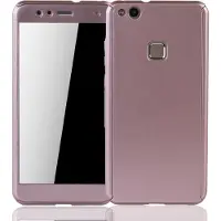 König Design Hülle Handy Schutz für Huawei P10 Lite Full Case Cover Displayschutz Bumper Rosa