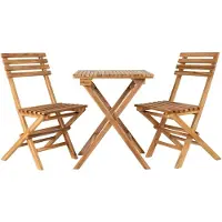 Ebuy24 Cuenca Kaffeeset, 2 Stühle und 1 Tisch, Teak, natur