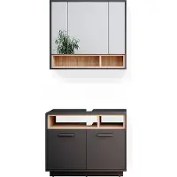Vicco Badmöbel-Set Beatrice Anthrazit 2 Teile, Model 34957