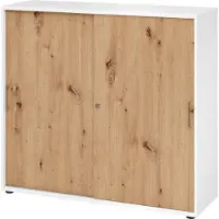 Hammerbacher Schiebetürschrank 3OH 120cm BS Weiss/Asteiche