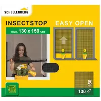 SCHELLENBERG Insektenschutzgitter Simply Open, aufrollbares Fliegengitter Fenster, Insektenschutz Fenster 130 x 150 cm, anthrazit, 70474