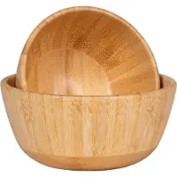 House Nordic | Set mit 2 Chefalu-Servierschalen Natur Bambus 15x15x7 cm | NADUVI