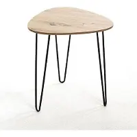 Haku Beistelltisch, quadratisch, Stahl lackiert, Ablage MDF (melaminharzbeschichtet), B 400 x T 400 x H 430 mm, schwarz/Eiche hell