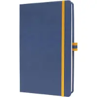 Sigel Notizbuch Linescape, 176 Seiten, DIN A5, 80 g/m², kariert, Gummiband, 2-farbige Stiftschlaufe, blau/gelb