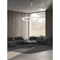 Nova Luce PERLA LED Pendelleuchte Gold 72W Warmweiss 200x80cm dimmbar 9695231
