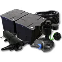 SunSun Filter Set 60000l Teich 24W Klärer,40W ECO Pumpe 25m Schlauch Skimmer