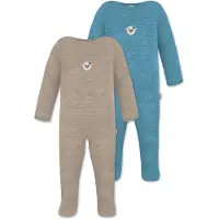 Normani 2er Pack MERINO Baby Merino Strampler „Levin" - 9413