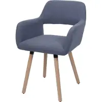 Mendler Esszimmerstuhl MCW-A50 II, Stuhl Küchenstuhl Polsterstuhl, Holz Stoff/Textil Cord (400g/m²) MVG dunkelgrau