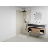 Vente-unique Wandpaneele Dusche 2er-Set inkl. Profile - Aluminium - 2x 90 x 210 cm - Elfenbeinfarben - ITZIAR