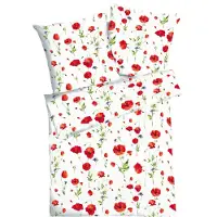 Kaeppel Bettwäsche Sommermohn" rot 1x 155x220 cm + 1x 80x80 cm"