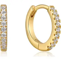 Ania Haie Damen-Creolen 925er Silber Zirkonia Ania Haie Gold