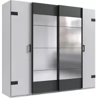 Wimex Stockholm Schwebetürenschrank Graphit/Weiß